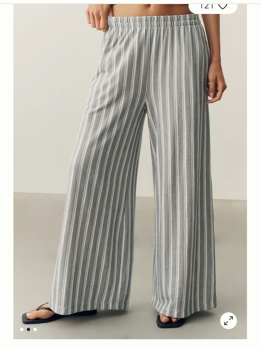 Z Supply Scout Striped Wide-Leg Lounge Pants - Gray/White